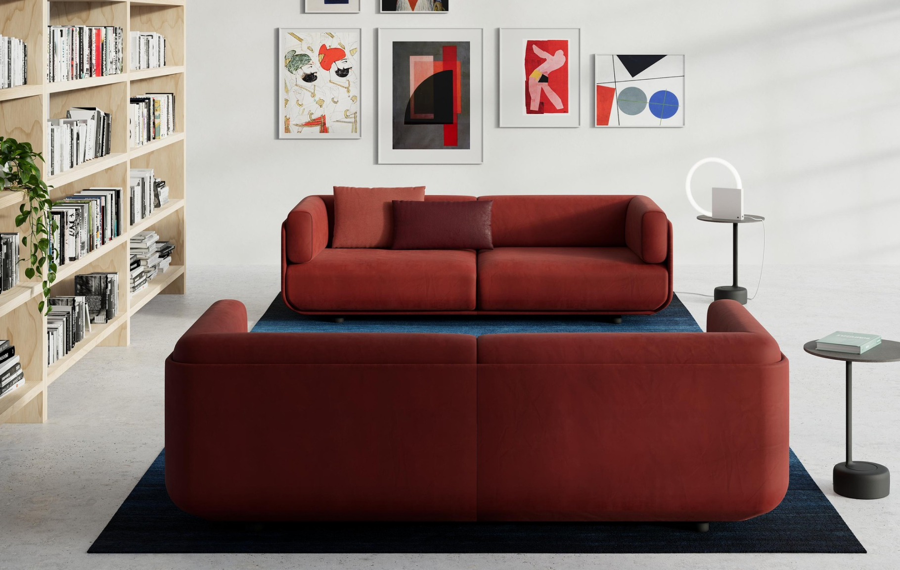 The Shaal sofa designed by Doshi Levien, and the Oell table, designed by Jean-Marie Massaud.