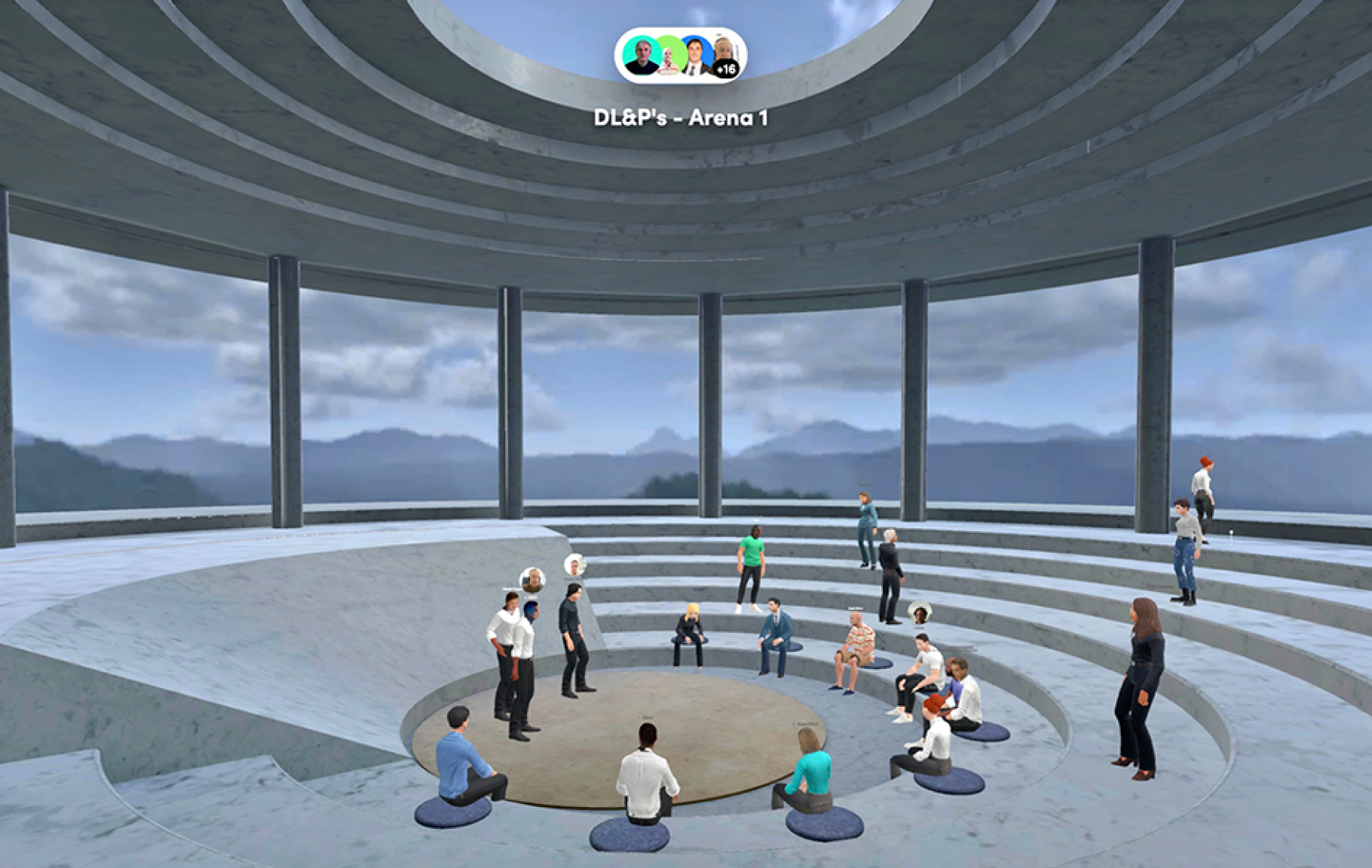 Deotto Lovecchio & Partners, Metaverse, realizzazione di uno scenario per meeting e convegni su piattaforma Spatial.io. Courtesy of Ultra